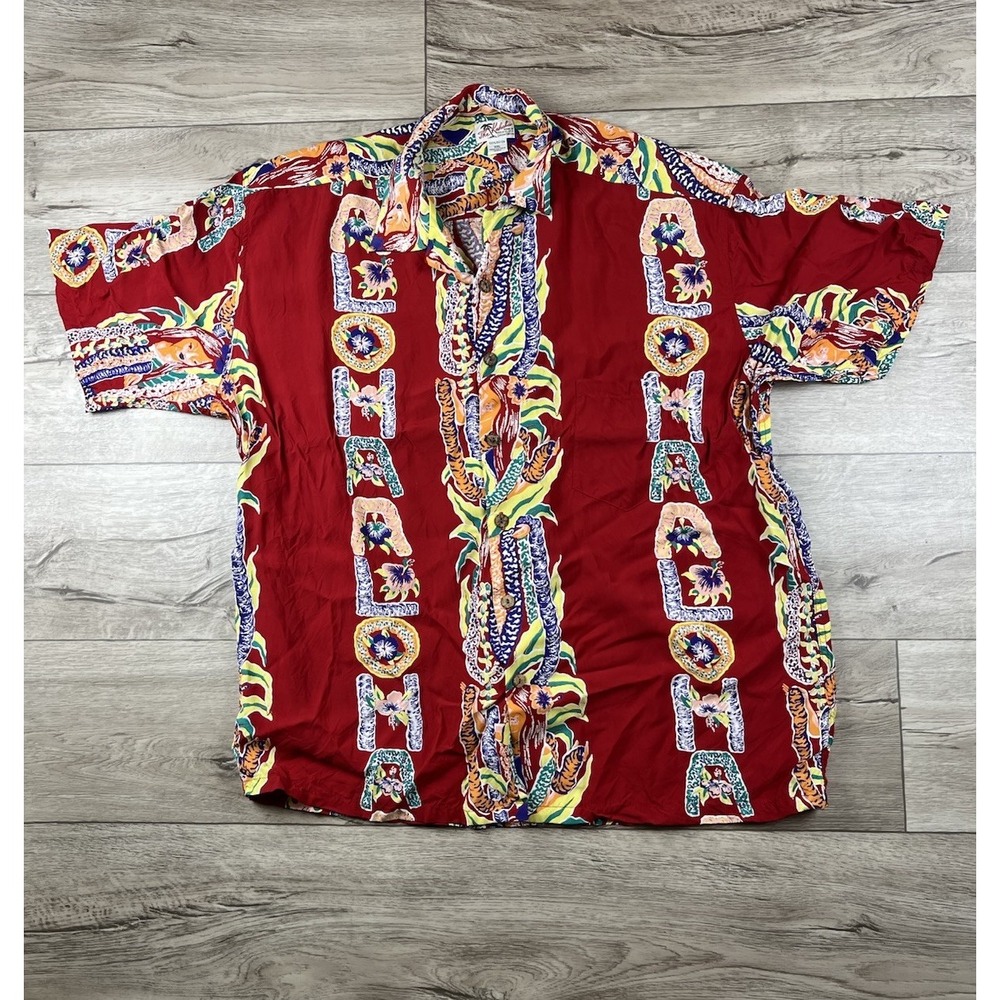 Kahala Hawaii Button Up Shirt Mens Size 2XL Aloha Floral Red Short Sleeve - Picture 12 of 12